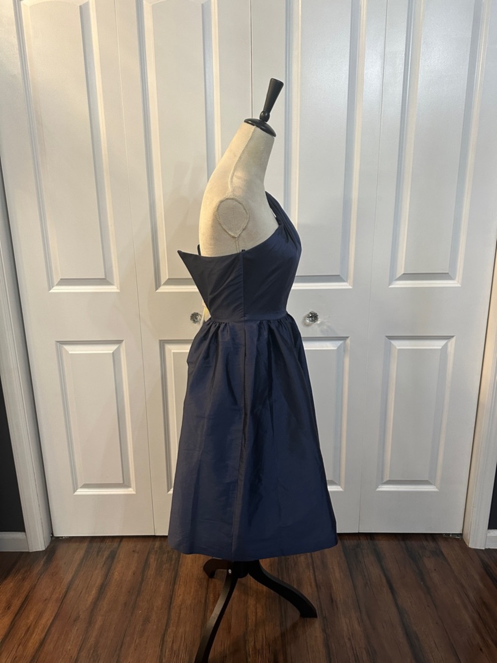 ALFRED SUNG One-Shoulder Navy Party Dress - Picture 3 of 11